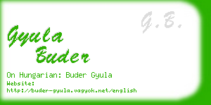 gyula buder business card